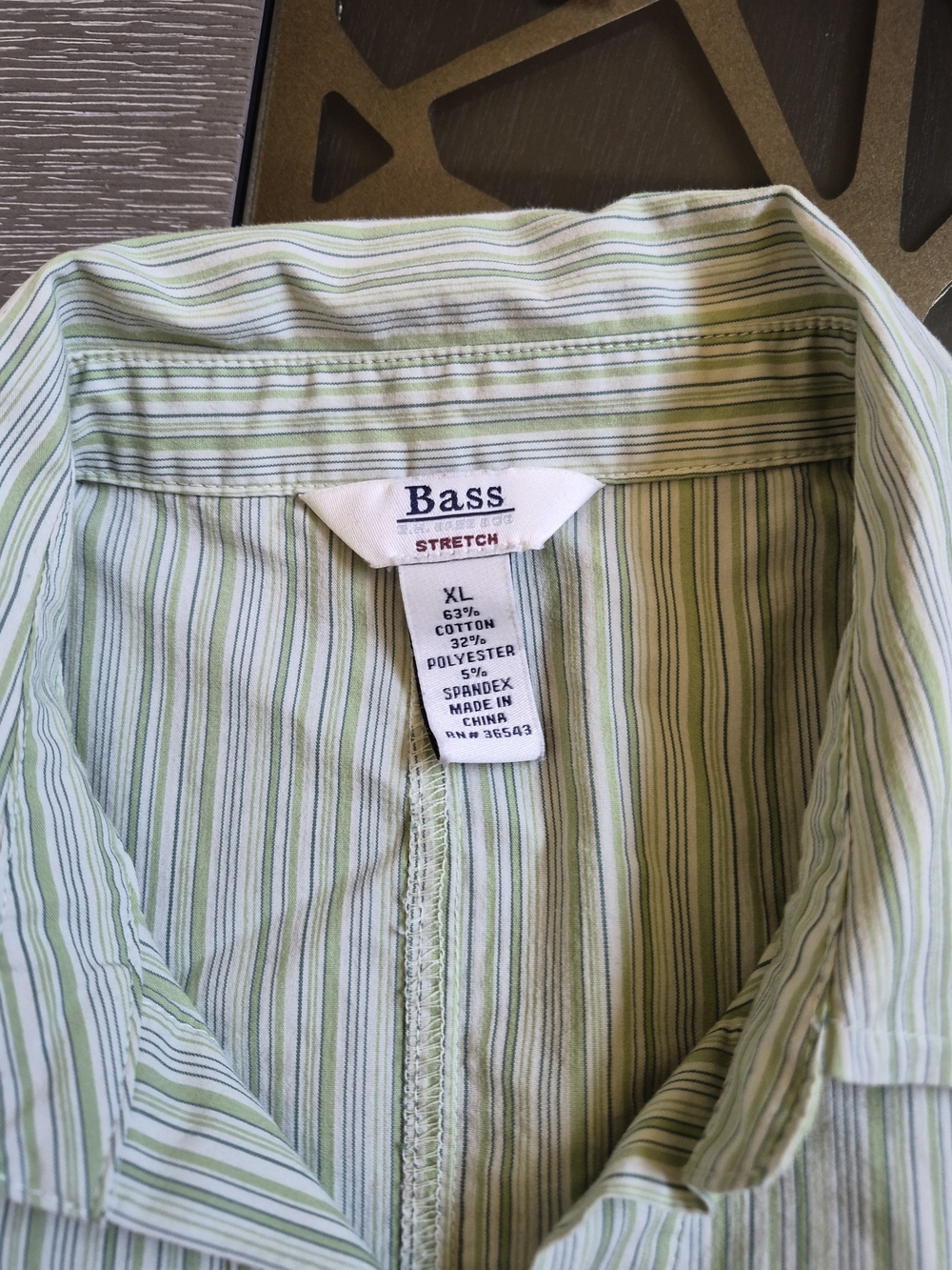 Bass Light Green and White Striped Button-Up Shirt - Picture 2 of 12